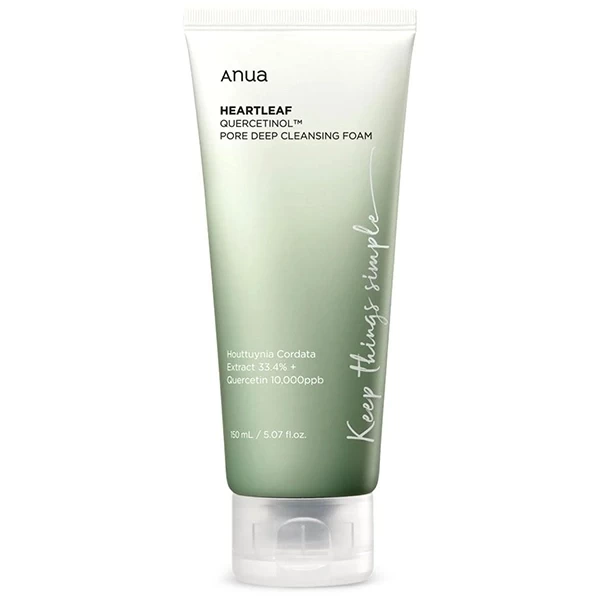 Espuma Facial de Limpeza Anua Heartleaf Quercetinol Pore Deep Cleansing Foam 150 ml (CX Feia)